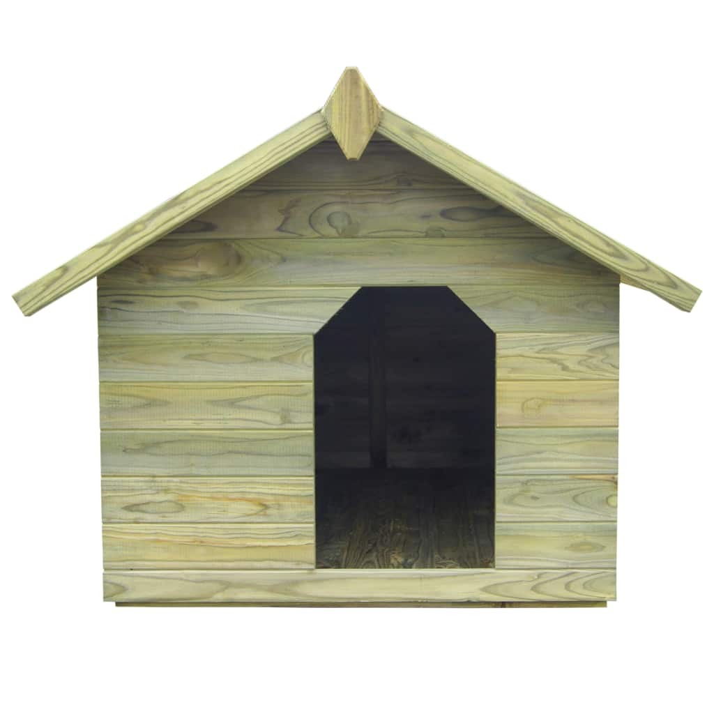 Garden Dog House with Opening Roof Impregnated Pinewood